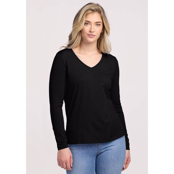 Wool X Millie Merino Black LS V Neck Tee - Picture 1 of 4